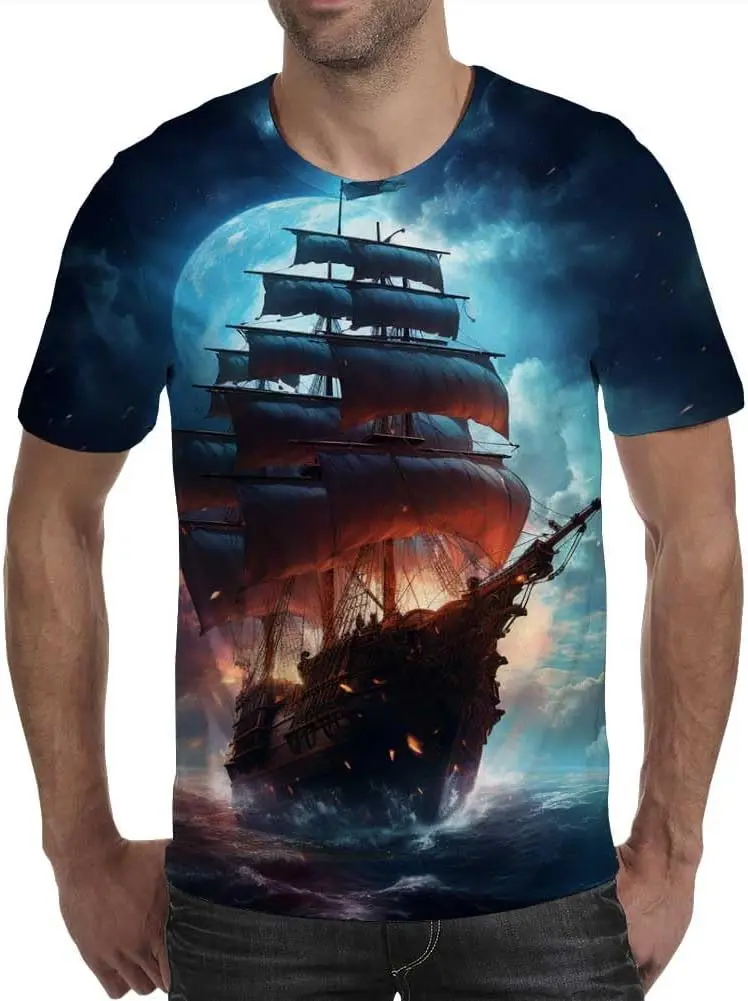 

Men's T-shirt 3D Printed T-shirt Men's round neck short sleeve T-shirt Fun graphic T-shirt for men and women