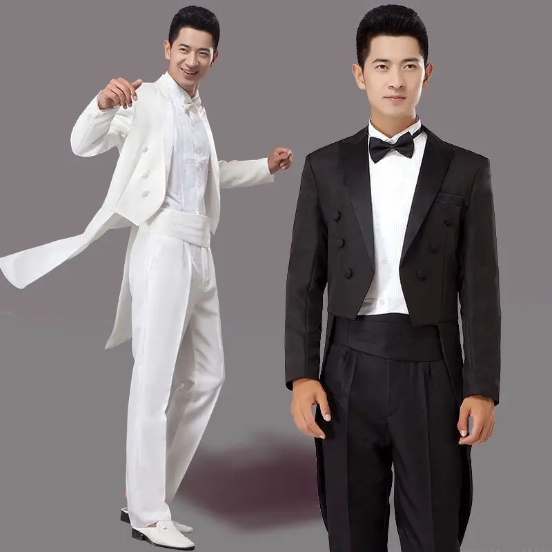 Men\'s Tailcoat Tuxedo Suit and Trousers Set Formal Business Prom Party Dress Wedding Costume Stage Outfits Performance Costume