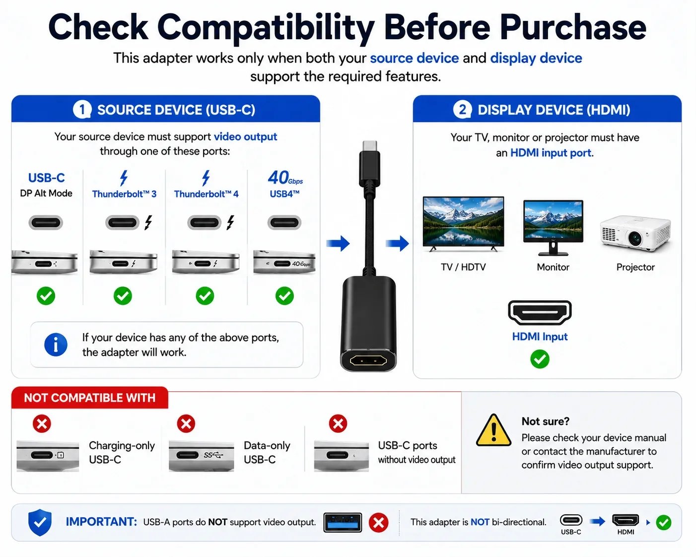 USB C to HDMI Adapter 4K@60Hz Plug and Play, Type C to HDTV Cable Converter for Laptop, Tablet, Phone view 5