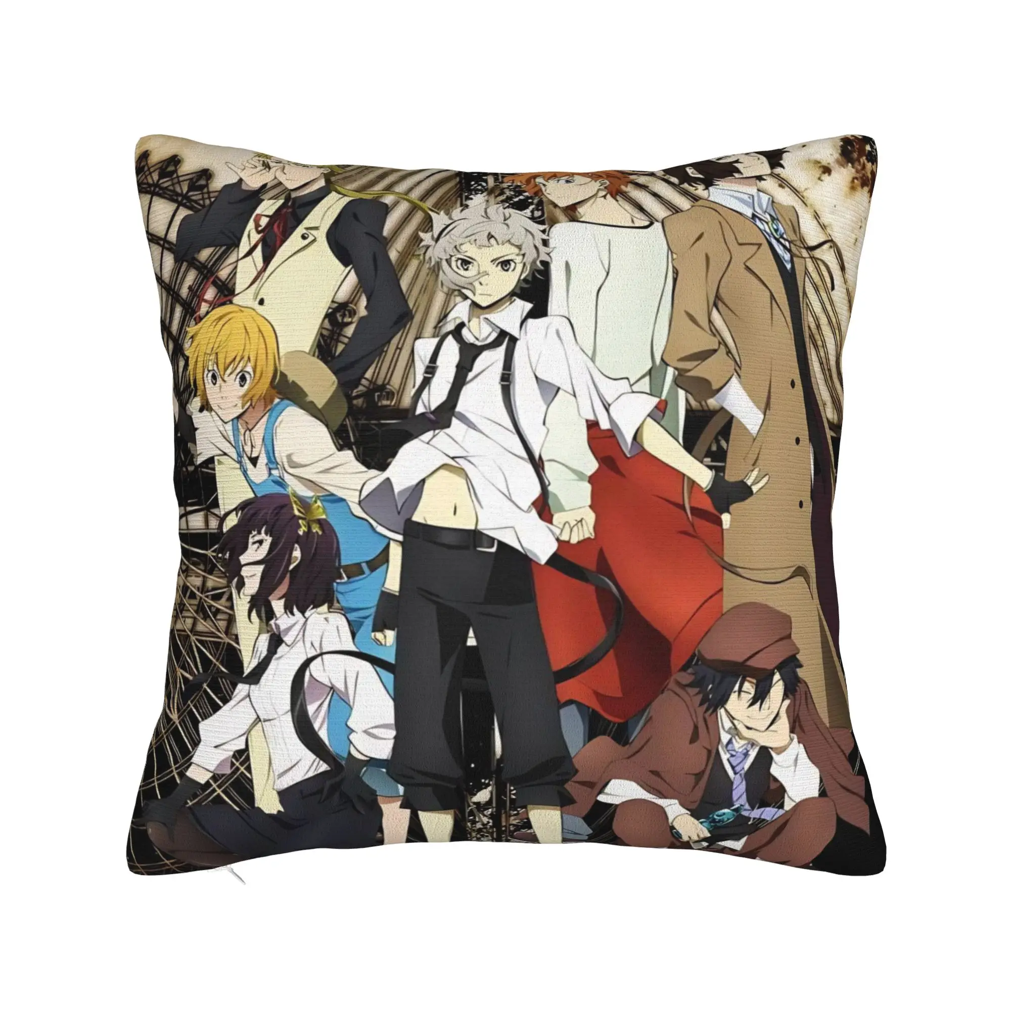 Bungo Stray Dogs Rampo Pillowcase Printing Polyester Cushion Cover Decoration  Throw Pillow Case Cover Home Square 45*45cm