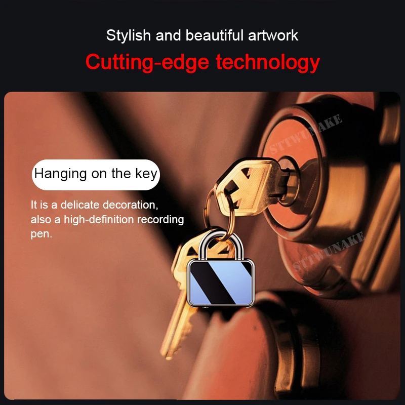 

Mini Voice Activated Recorder Digital Audio Recording Keychain Device Wearable Sound Professional Micro Dictaphone STTWUNAKE