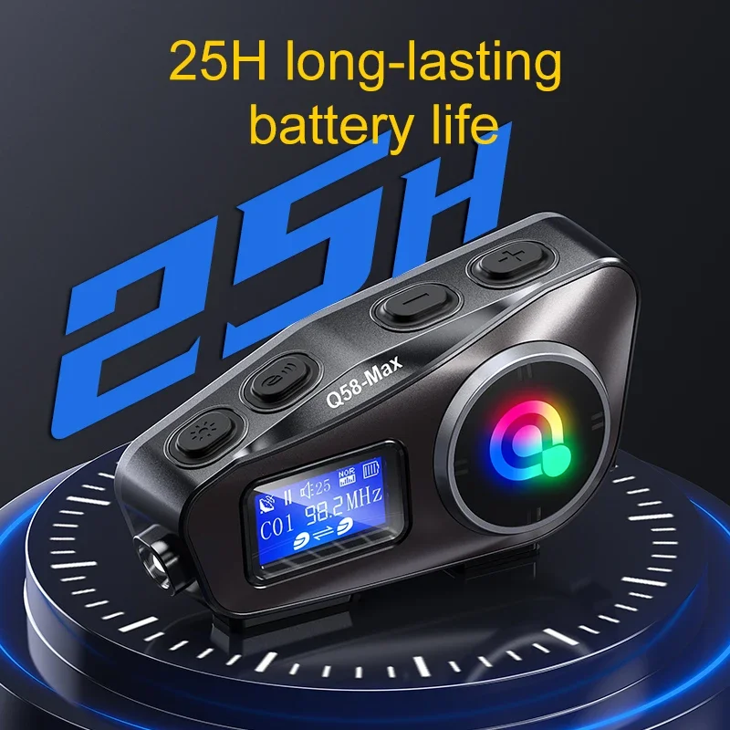 1/2pcs Q58-Max Motorcycle Helmet Intercom Bluetooth Headset Supports Multi-Scene Mixed Music Sharing Interphone Distance 500M