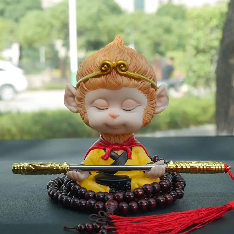 Monkey King Car Decoration Shake Head Doll Cute Monkey Auto Ornament Creative Interior Decor