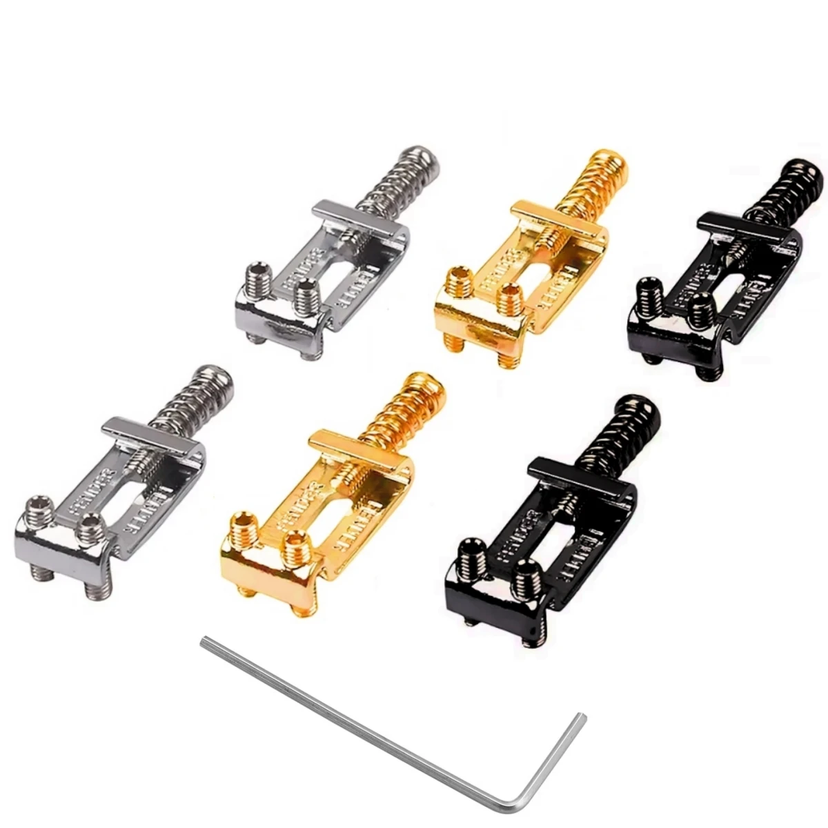 ​​6PCS Electric Guitar Roller Bridge Saddles System w/Wrench - Tremolo Replacement for Fender Strat/Tele ST Type Guitar Parts​​