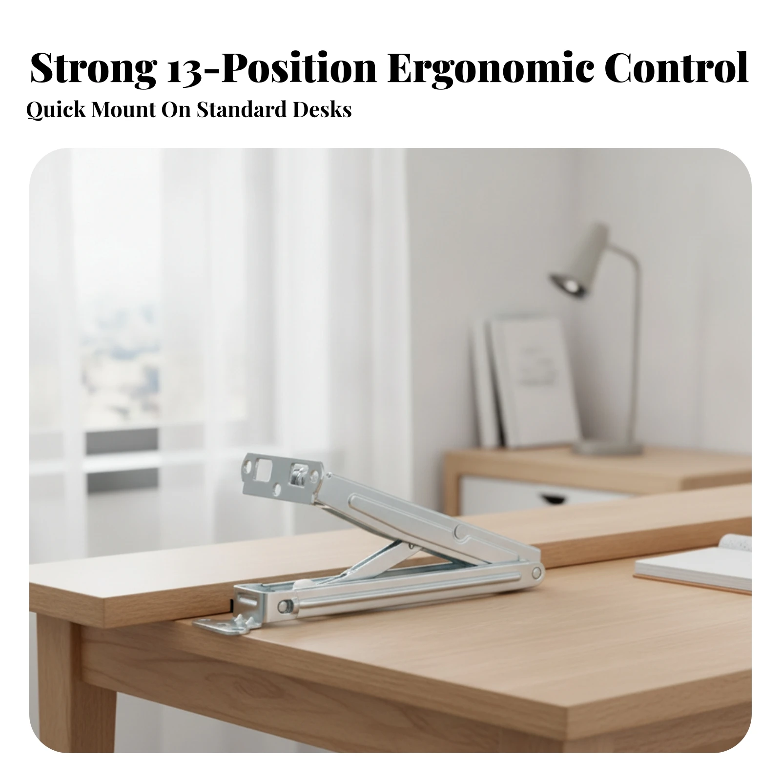 Angle-Adjustment Support Bracket Rust-Preventive Adjustable Angle Hinge Hardware Stable for DIYers, Study Desks, Drafting Tables