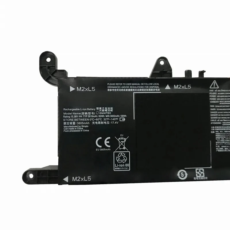 Imagem -04 - Lenovo Legion Bateria do Portátil Nova Bateria para a Série Y72015ikb 80vr0001ix 80vr00apuk 5b10m33723 5b10m33724 15.36v 60wh L16m4pb0 L16s4tb0