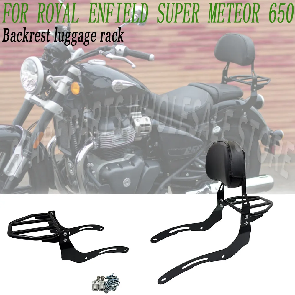 Schienale Sissy Bar Nero Rimovibile Posteriore per Passeggero con Portapacchi Nuovo per Super Meteor 650 Royal Enfield Meteor650