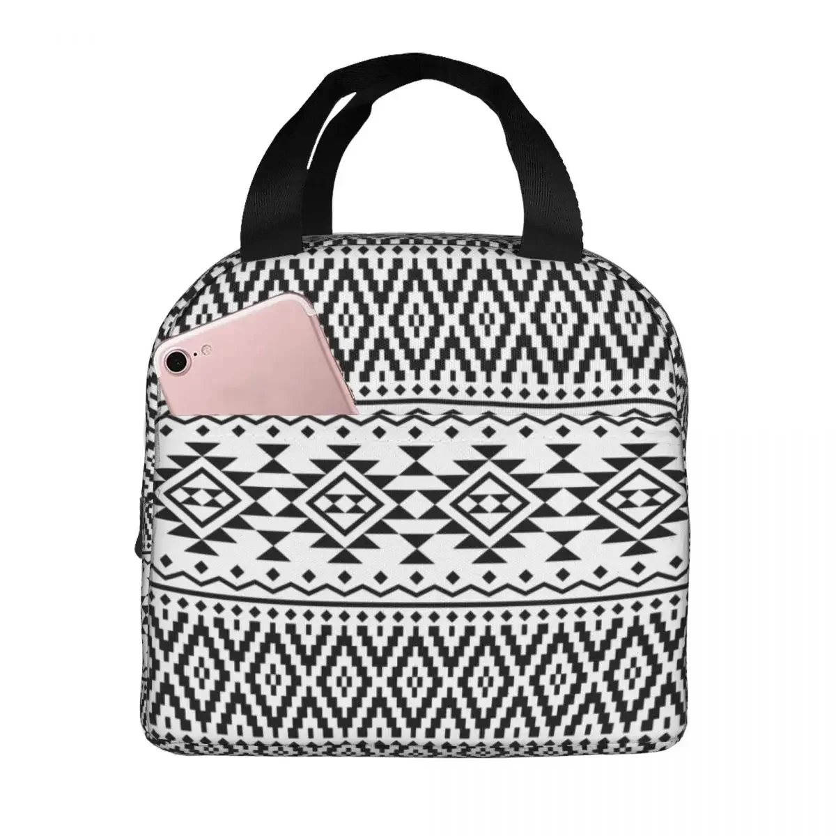 

Lunch Bag for Women Kids Ethnic Style Insulated Cooler Bags Portable Travel Oxford Tote Food Bag