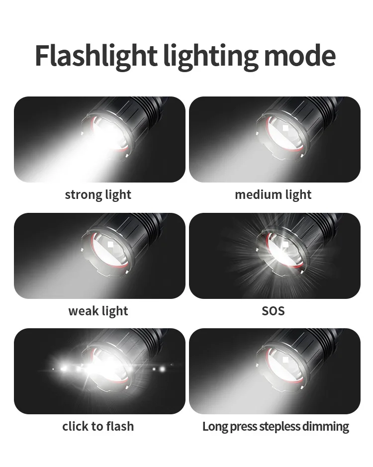 풀 알로이 1500미터 4모드 IPX4 50W 연꽃 모양 헤드 화이트 레이저 손전등 극강 밝기 장거리 창문 파괴용