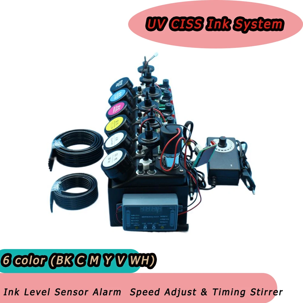 UV CISS With Stirrer Ink Level Sensor Alarm Varnish Ink For UV DTF Printer Modify White Ink Timer Contolled Speed Adjustable