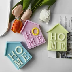 House Shape Aroma Candle Silicone Mold DIY Plaster Epoxy Resin Ornament Mould Mousse Cake Baking Molds