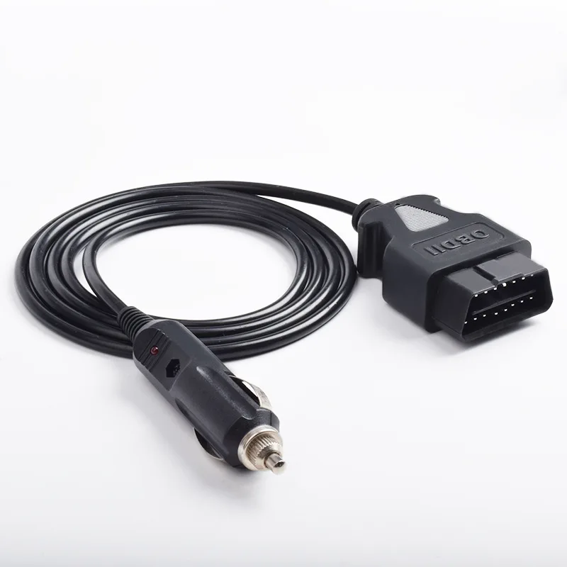 Nowe złącze męskie OBD2 kabel zasilający 16Pin do zapalniczka samochodowa 12V źródło prądu stałego OBD 2 dla wideorejestrator samochodowy GPS HUD