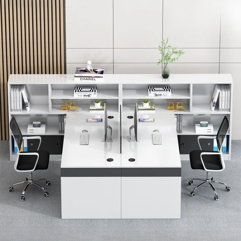 

Staff office desk and chair combination simple modern three-person desk sub-office