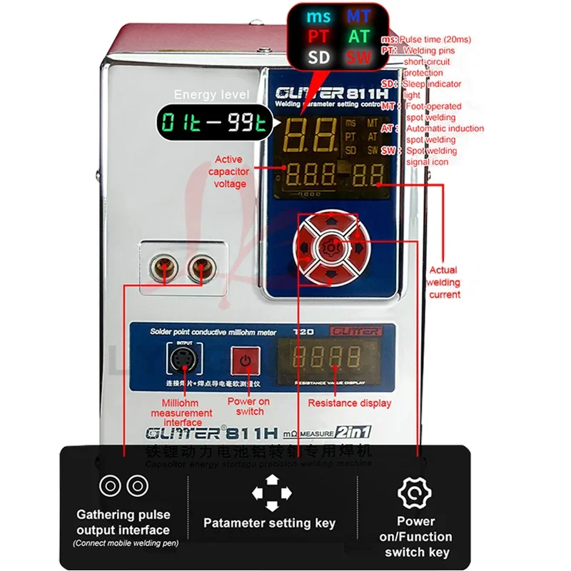 811H Spot Welder Aluminum To Copper Battery Spot Welder For Lithium Lron Power Battery Large Single Aluminum To Nickel Welding
