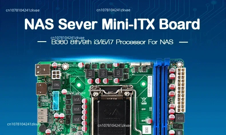 Плата с 2 слотами Nvme, новая оригинальная материнская плата NAS 6SATA3.0 8th 9th i3 i5 i7 1151 mini ITX industrial