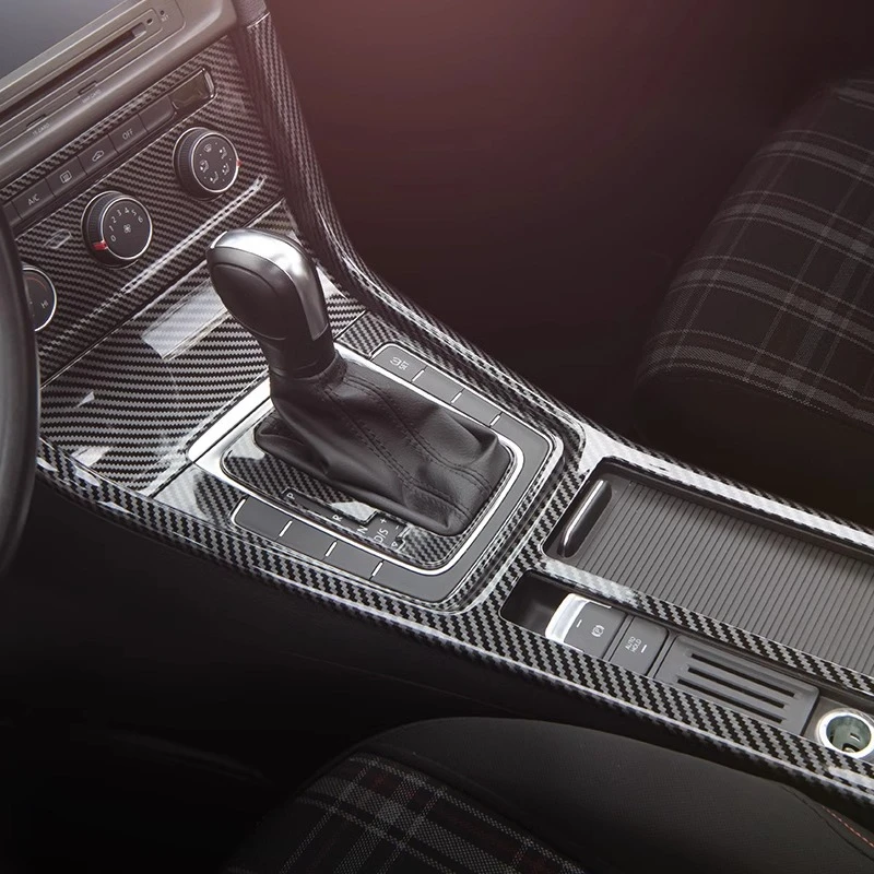 Pour Volkswagen Golf 7/7.5 RLine motif en Fiber de carbone intérieur panneau de commande Central décoration Modification Patch accessoires
