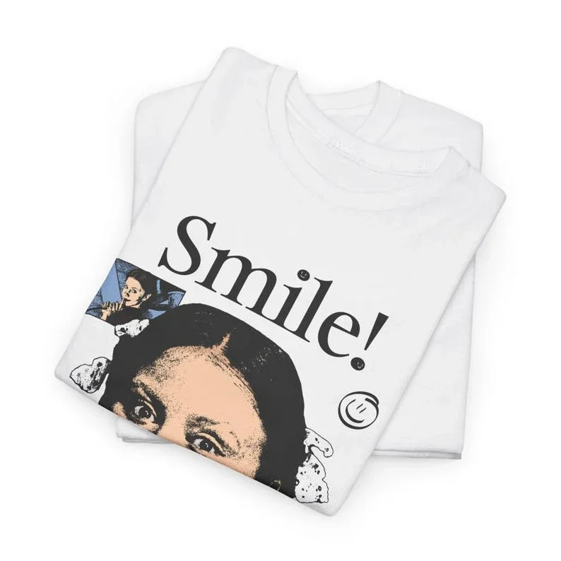 Retro Horror T-shirt, Mad Woman's Angry Meme Core Pattern T-shirt, Loose Casual Unisex Streetwear Shirt harajuku