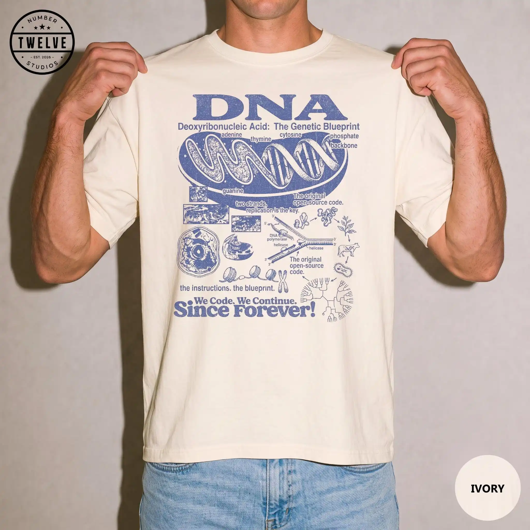 DNA Vintage Science T-Shirt, Geek Lab Humor Top, STEM Learning Gift, 90s Academic Cell Diagram Shirt, Retro Biology Graphic Tee