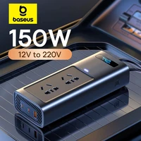 Baseus-Inversor de corriente para coche, Cargador rápido USB tipo C de 150W, cc 12V a CA 220V, versión europea