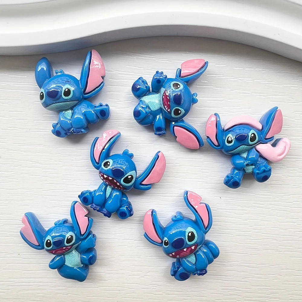 

6 шт./лот Disney Stitch, заколка для волос из смолы, аксессуары, чехол для телефона «сделай сам», заколка для волос, веревка для головы, шляпа, отверстие для обуви, подарочный аксессуар (6 шт. случайный)