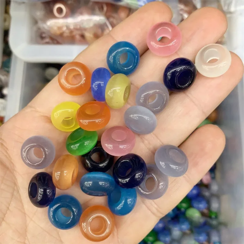 20pcs Wholesale 8x14mm Large Hole Abacus Cat Eye Loose Beads DIY Jewelry Making Semi-finished Accessories