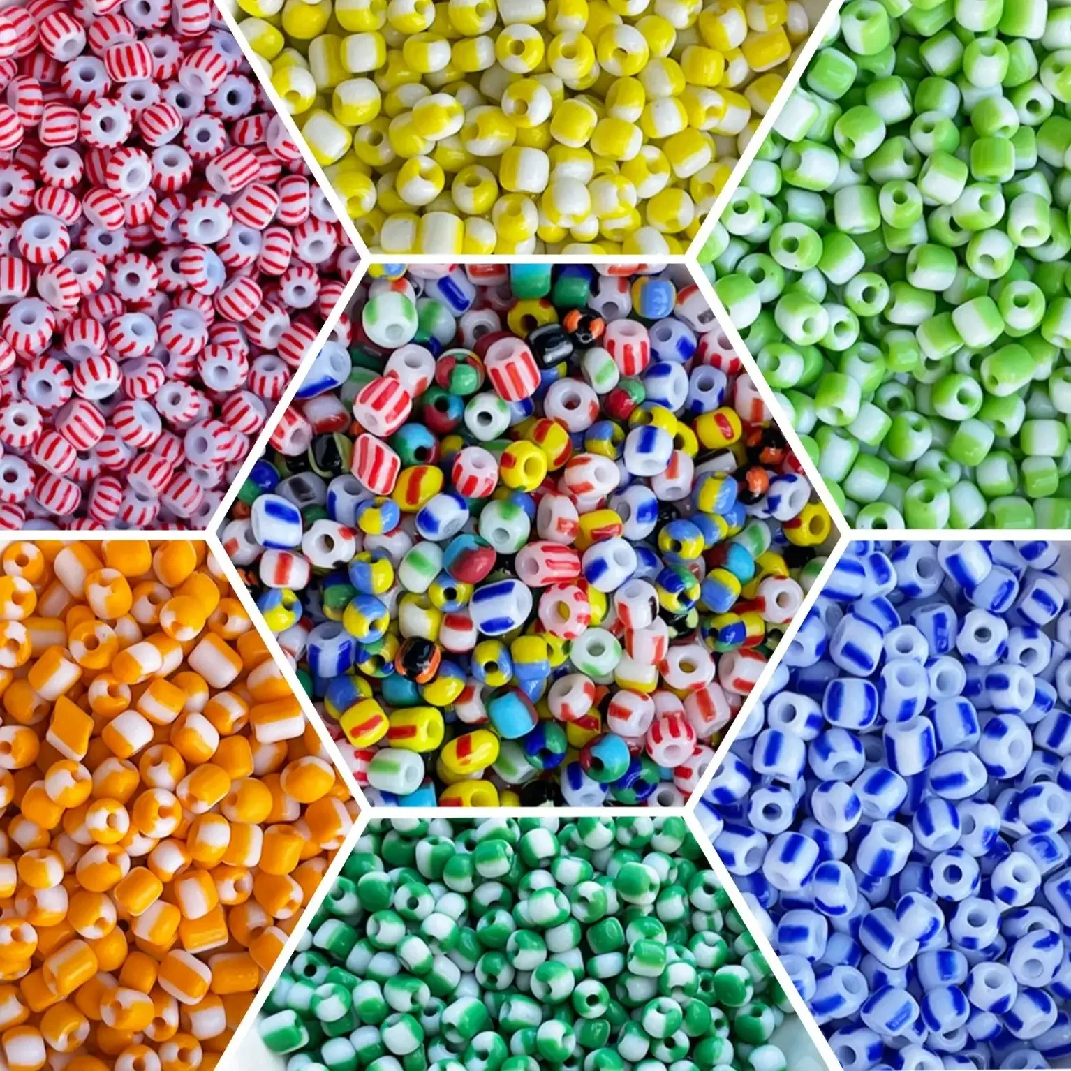10g 4mm Mixed Stripe Czech Glass Seed Round Spacer Beads For DIY Jewelry Making Bracelet Necklace Earring Accessories Wholesale