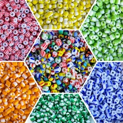 10g 4mm Mixed Stripe Czech Glass Seed Round Spacer Beads For DIY Jewelry Making Bracelet Necklace Earring Accessories Wholesale