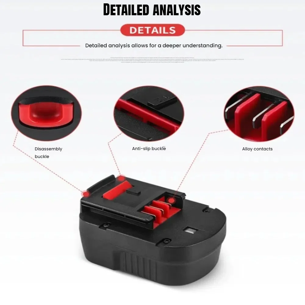 AIMJIN لبطارية بلاك ديكر 12 فولت 6.0 أمبير 6000 مللي أمبير A12E A12 / HP122K CD PS HP126F2K