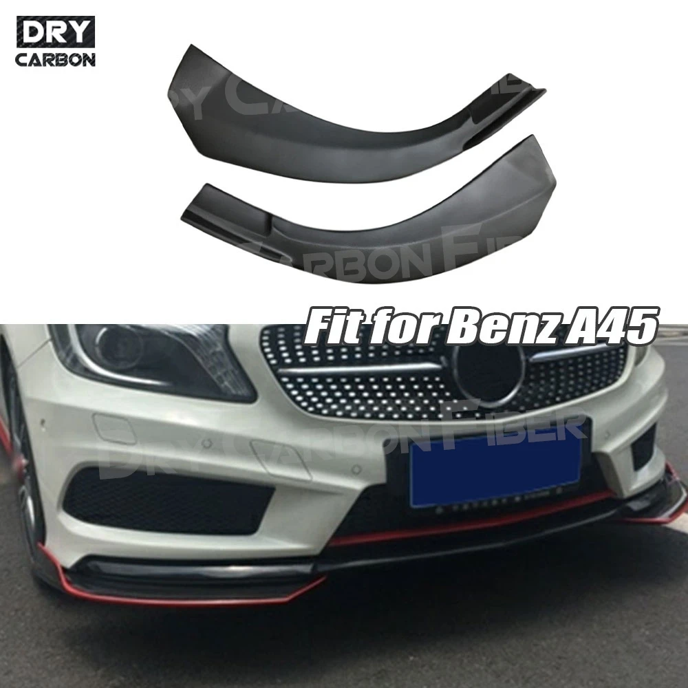 

Передний бампер из углеродного волокна, сплиттер, спойлер, боковые канавки, противотуманные фары, накладки для Mercedes Benz A Class A180 A200 A250 AMG A45 13-16