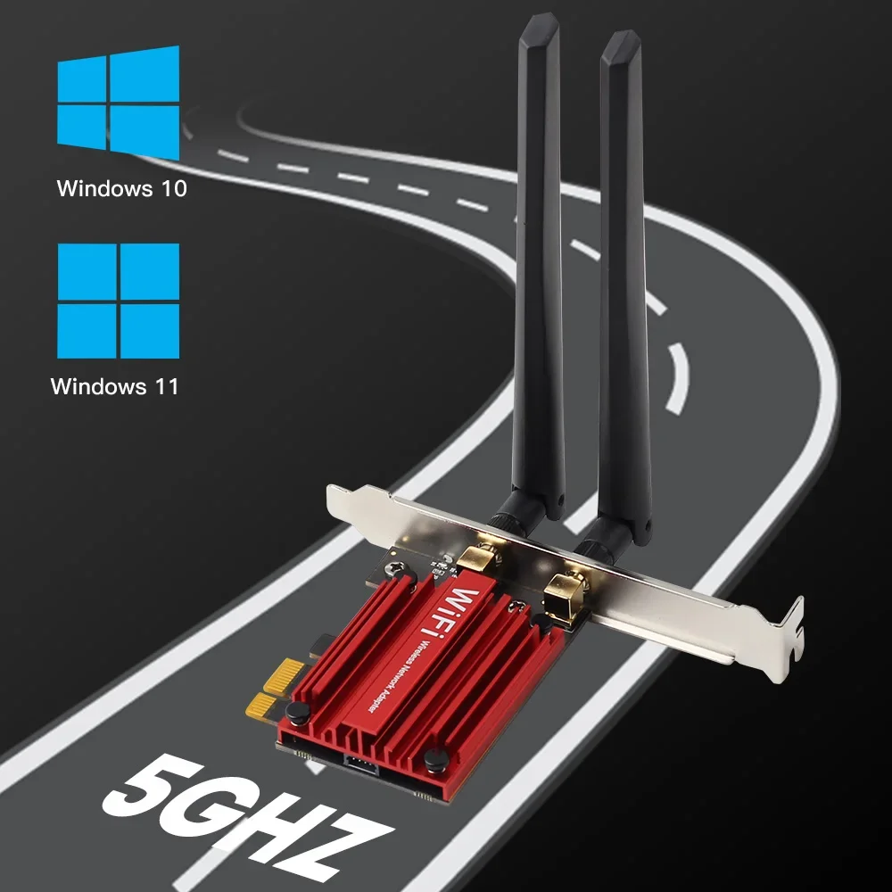 1800Mbps Wifi 6 MT7921 PCI Express Wireless Adapter Bluetooth 5.2 Dual Band 802.11AX/AC Wi-fi Network Card Windows 10 11