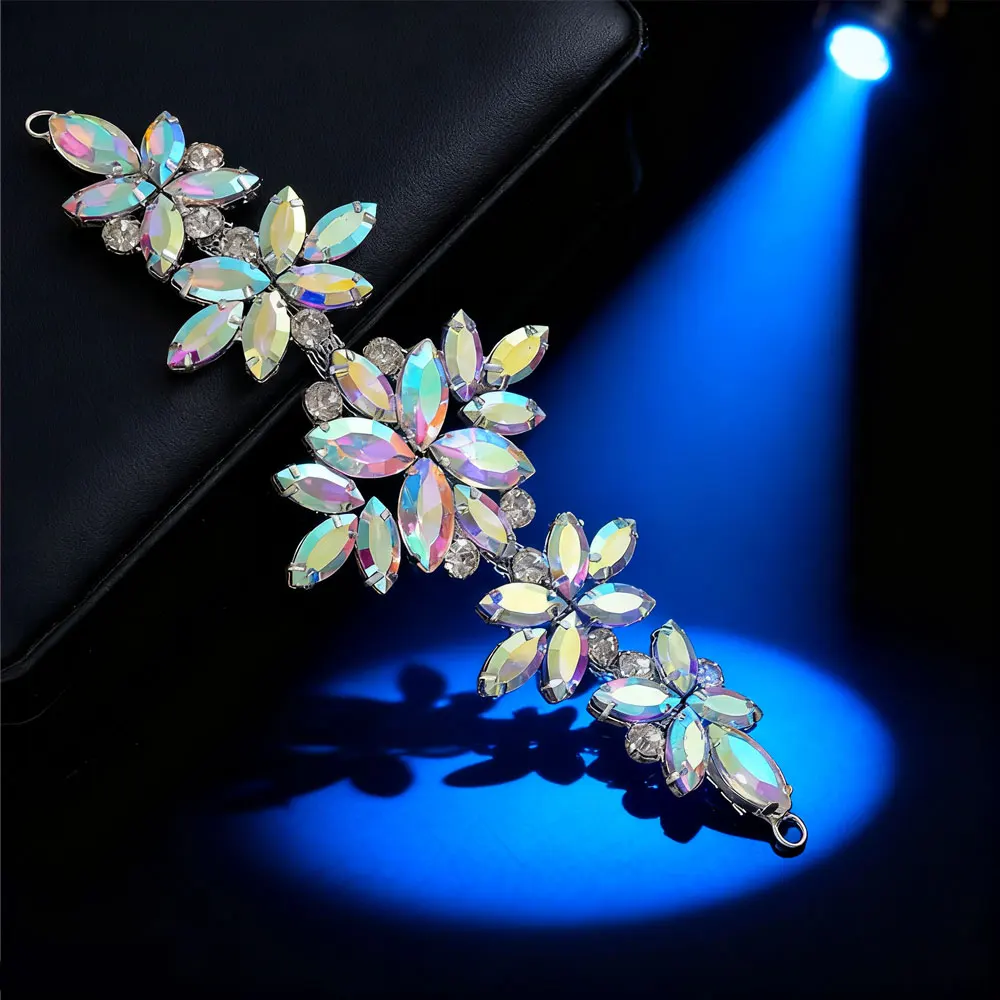 

2025 New Iridescent Rhinestone Floral Waist Chain Garment Accessories Wedding Dress Dazzling Accent DIY Decor Supplies