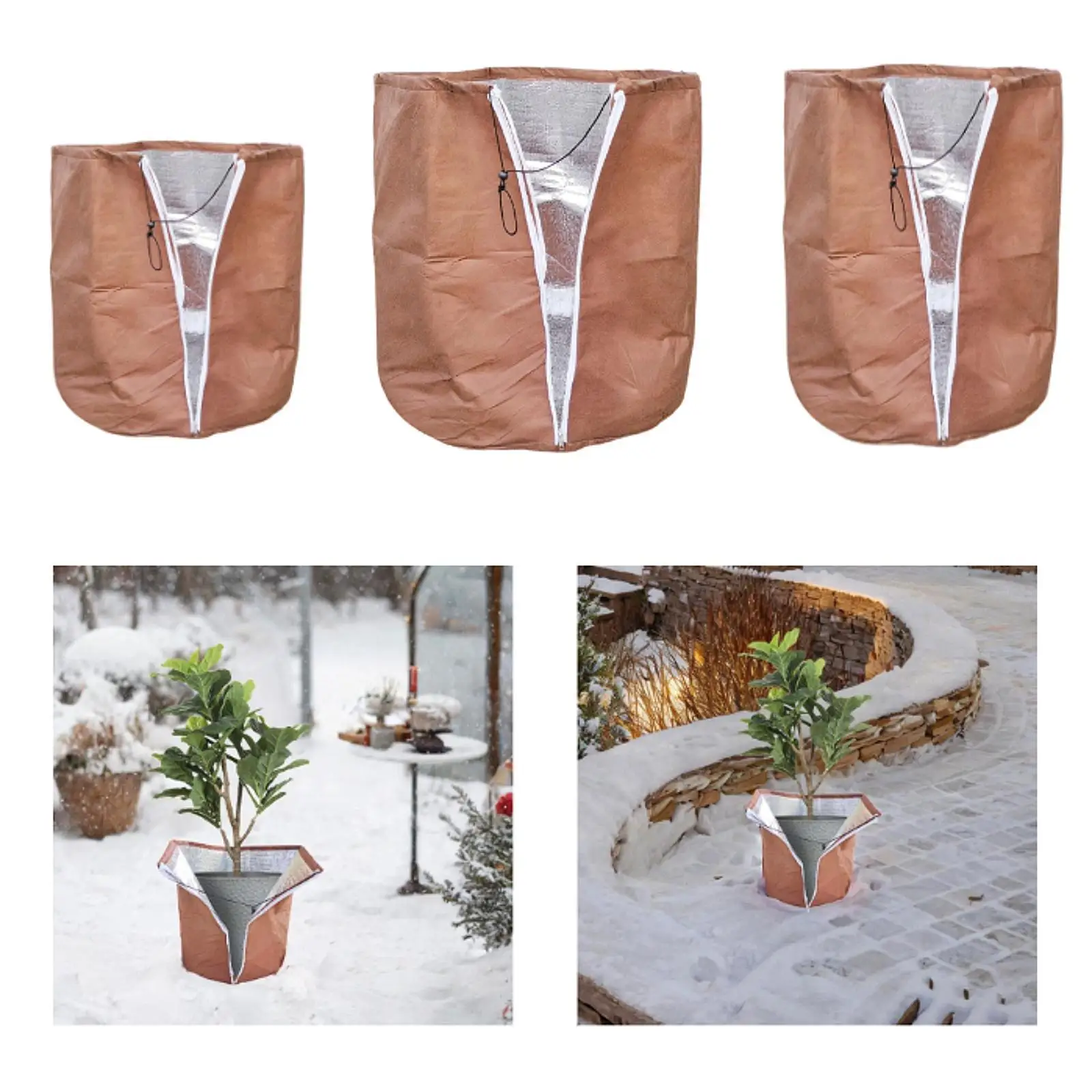 

Winter Flower Pot Protection Bag Plant Frost Blanket Easily Install Breathable for Small Young Trees Oxford Fabric Exterior