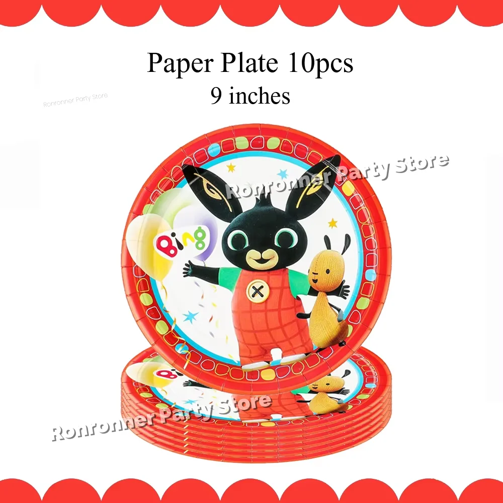 Konijn Anime Verjaardagsfeestje Decor Set Ballonnen Leuke Cartoon Servies Tafelkleed Cup Kinderen Meisjes Babyshower Verjaardagscadeaus