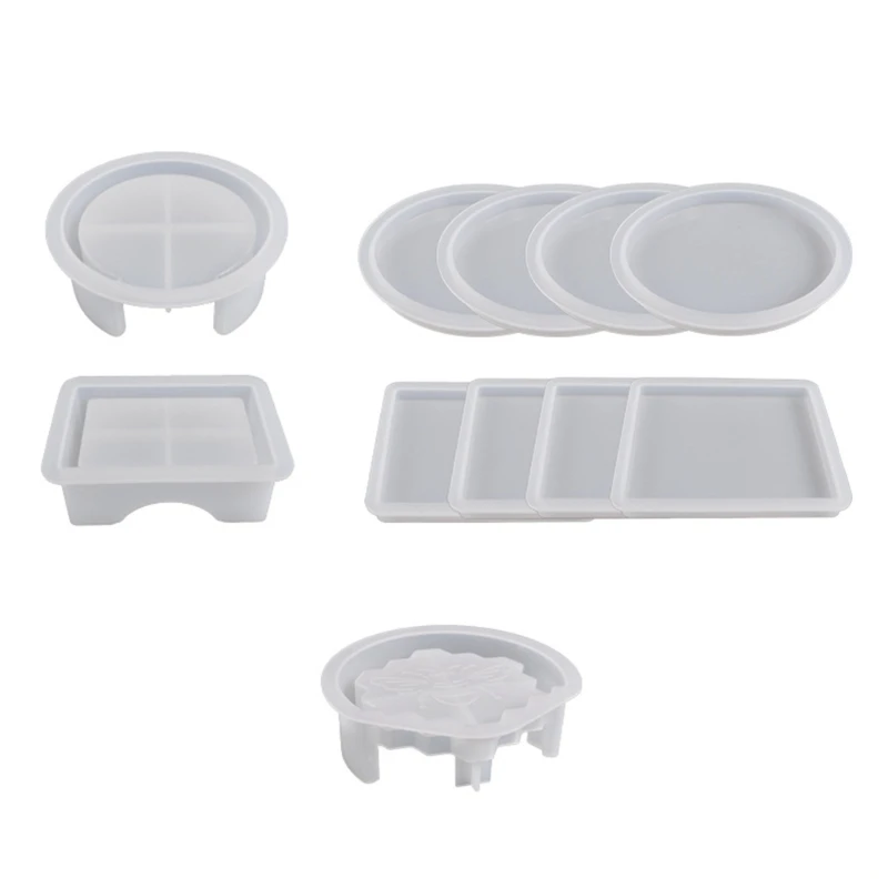 Epoxy Resin Molds for Making Coasters Cup Tray Storage Holder Silicone Mold DIY