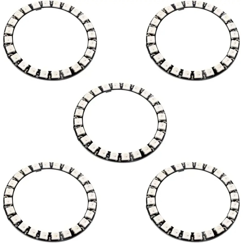 

5 шт., 24 бита WS2812B 5050 RGB светодиодная кольцевая лампа со встроенными драйверами WS2812 для Arduino AVR Raspberry Pi SK6812