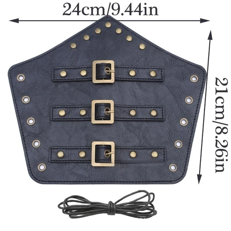 652F 2Pack مصنوعة يدويًا معصم الرسغ المتانة PU LEATHER STEAMPUNK ARM CUFFS