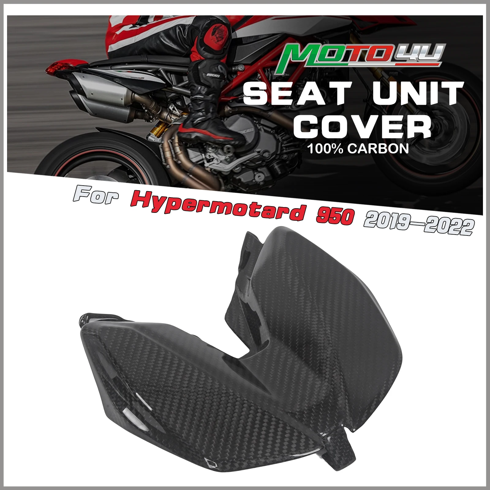 For Ducati Hypermotard 950 2019 2020 2021 2022 100% Carbon Fiber Seat Unit Tail Light Cover Motorcycle Modification