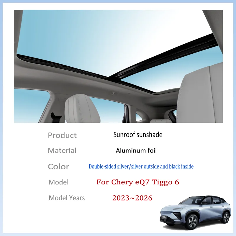 For Chery eQ7 Tiggo 6 2023~2026 2024 2025 Car Sun Shades Cover Auto Sunroof Sunshade Protector Anti-UV Heat Isolate Accessories