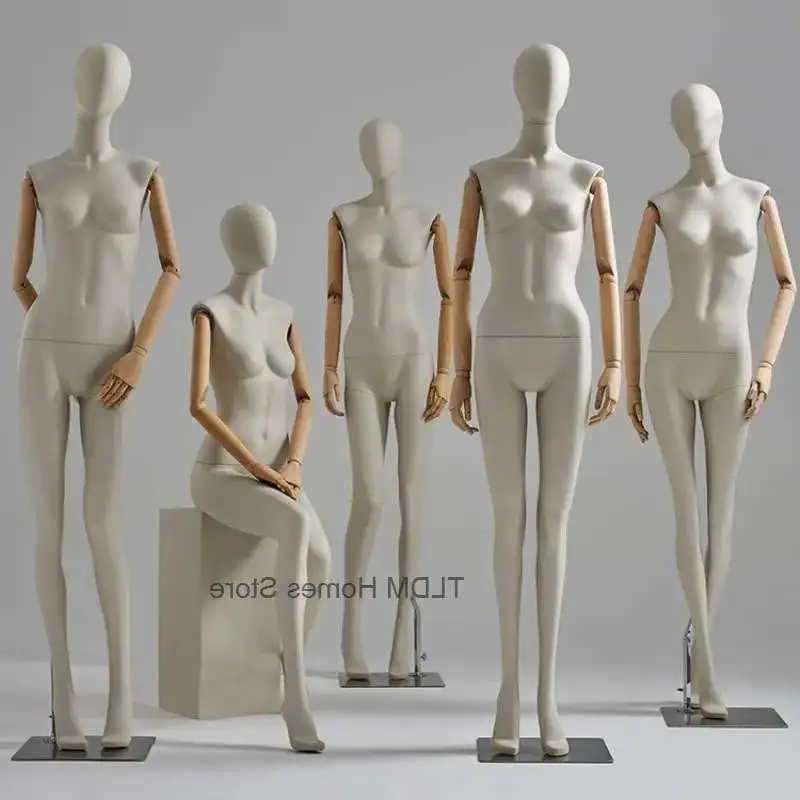 

Магазин одежды Женский манекен Тканевый чехол Модель тела Высококачественные оконные подставки с ключицей Манекены всего тела T