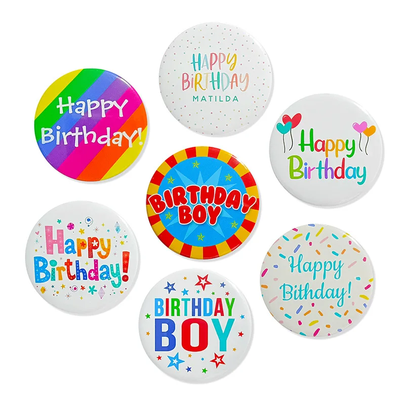 Printed Badge for Girl and Boy, Birthday Party Decoration, Cute Halloween Decoration