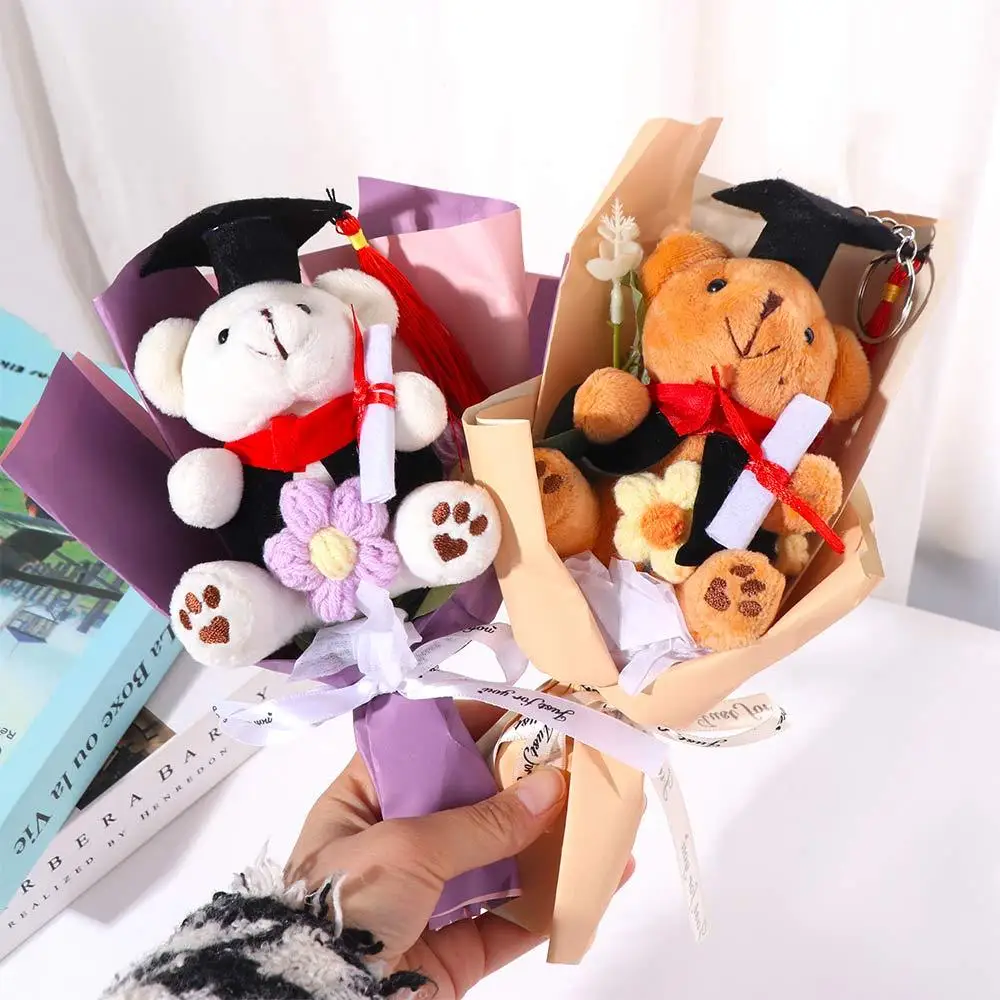Graduation Season Little Bear Crochet Bouquet Celebrate Party Congratulation Graduation Flower Bouquet Graduation Ceremony