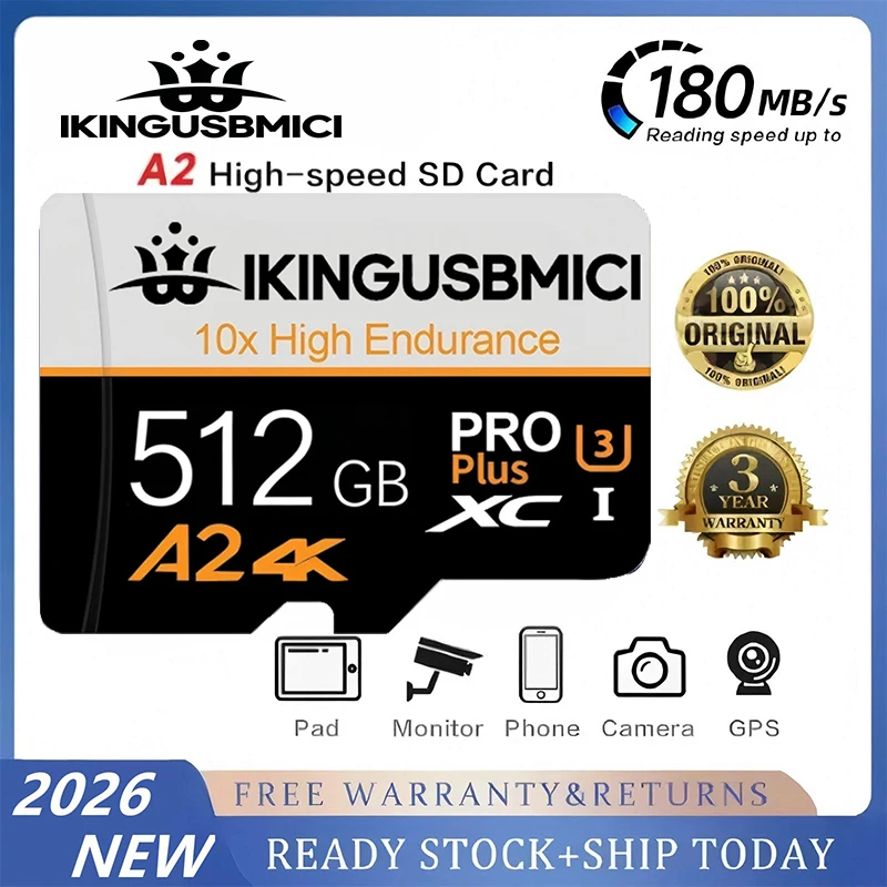 Original SD Cards TF Cards Memory Card Micro TF Card 32GB 64GB 256GB U3 4K High Speed High Speed Waterproof for Mac Smartphone