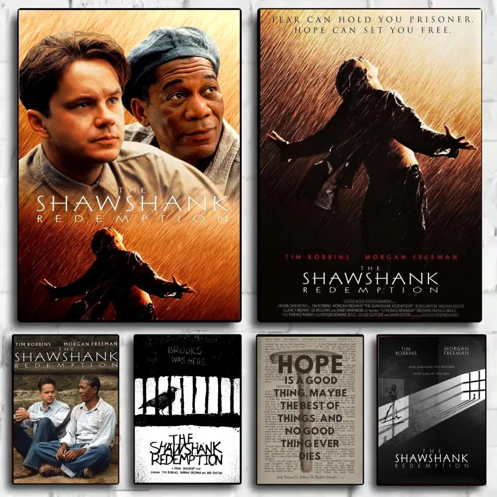 Affiche du film T-The Shawshank Redemption, affiche d'art mural esthétique moderne, articles de décoration de chambre minimalistes