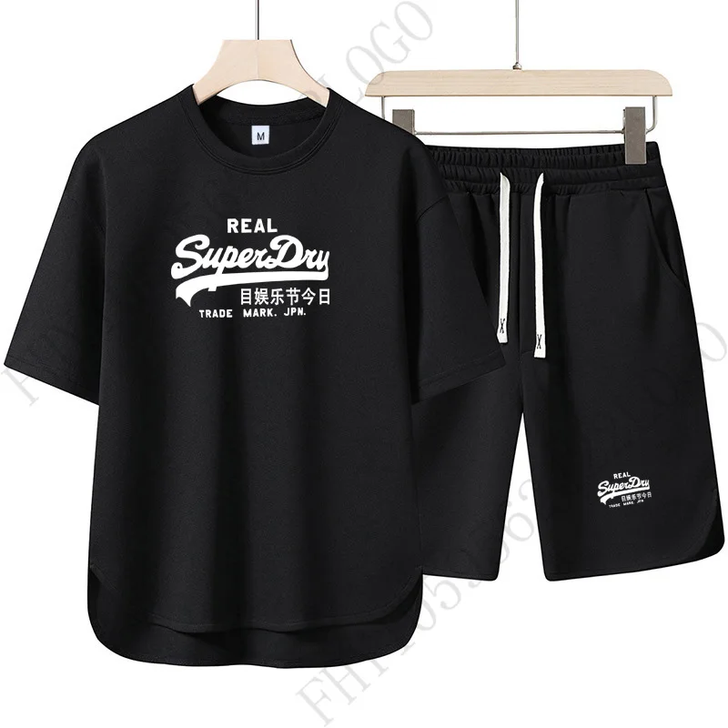 

Letter-print short-sleeved T-shirt - Men's summer fitness set - Offers a variety of sizes and colors for your choice