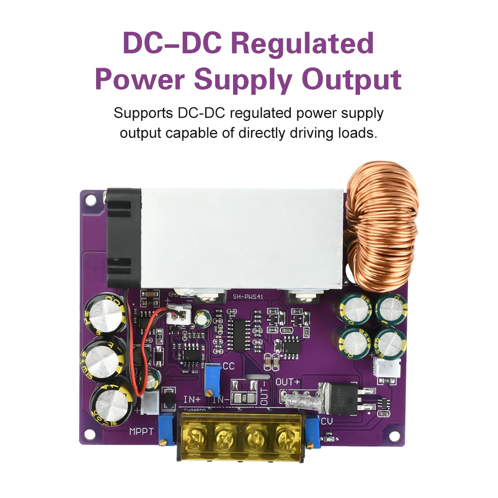 โมดูลแปลงไฟแบบปรับได้ 800W MPPT สำหรับชาร์จพลังงานแสงอาทิตย์ โมดูลจ่ายไฟ DC18-90V เป็น DC2-60V ตัวแปลงแบบ Step Down Buck พร้อมไดโอด Ideal