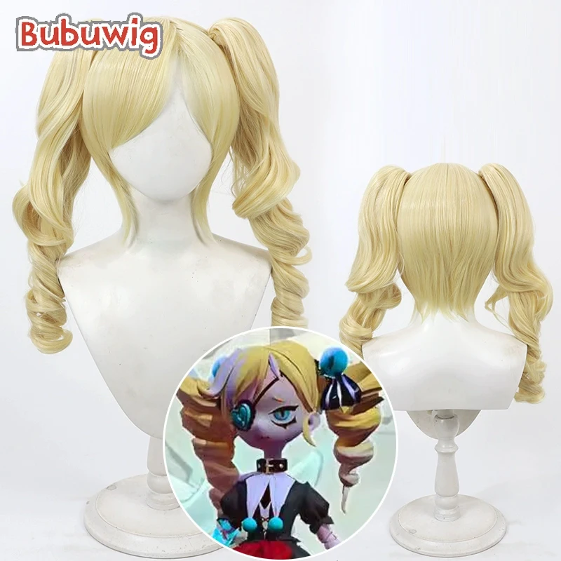 Bubuwig Synthetic Hair ‌Stella Cosplay Wigs Game Identity Ⅴ Stella 45cm Women Long Wavy Blonde Ponytail Cos Wigs Heat Resistant