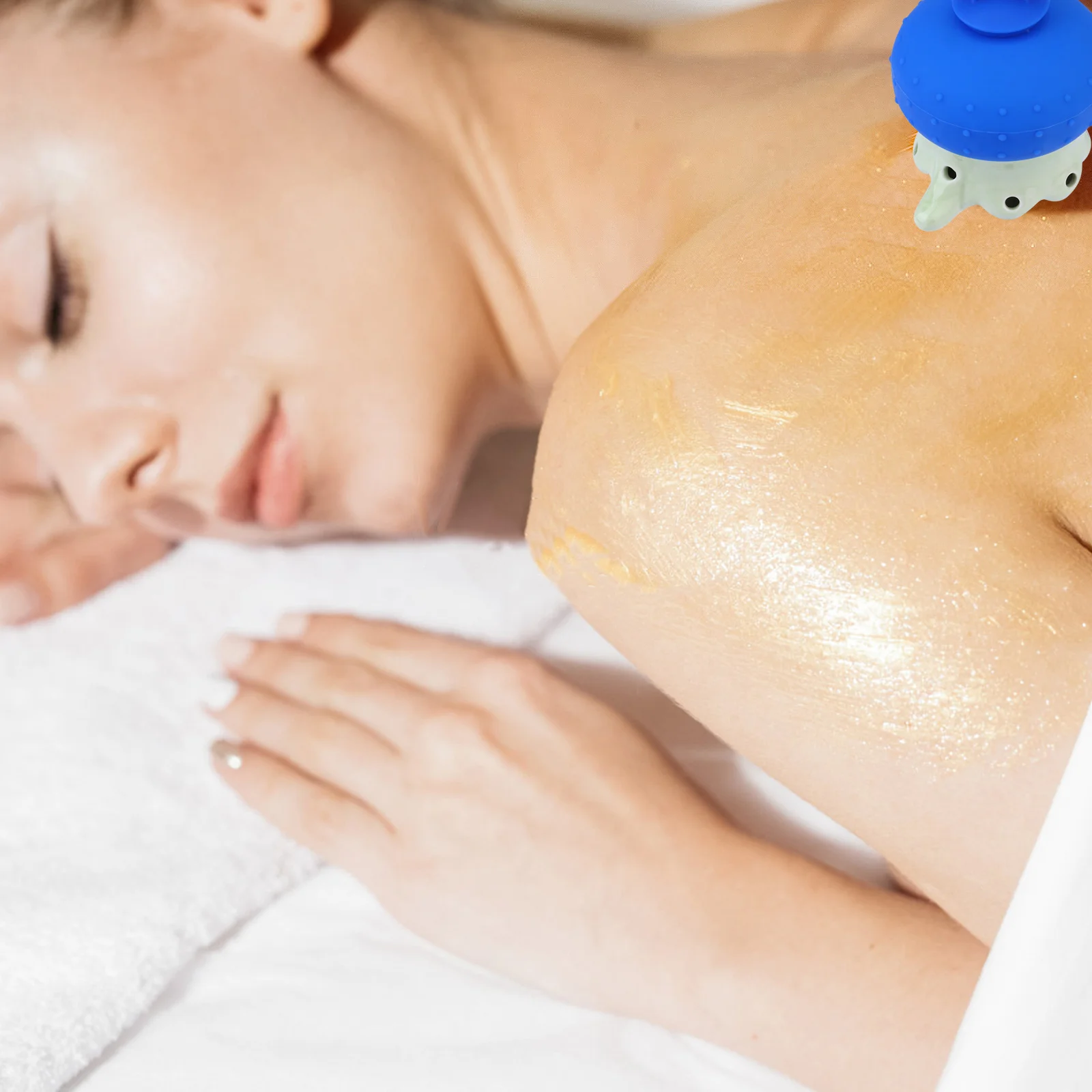 

Portable Ceramic Moxibustion Pot Durable Easy Clean Non Slip Silicone Acupuncture Points Bottom Porcelain Jar Home Moxa Burner