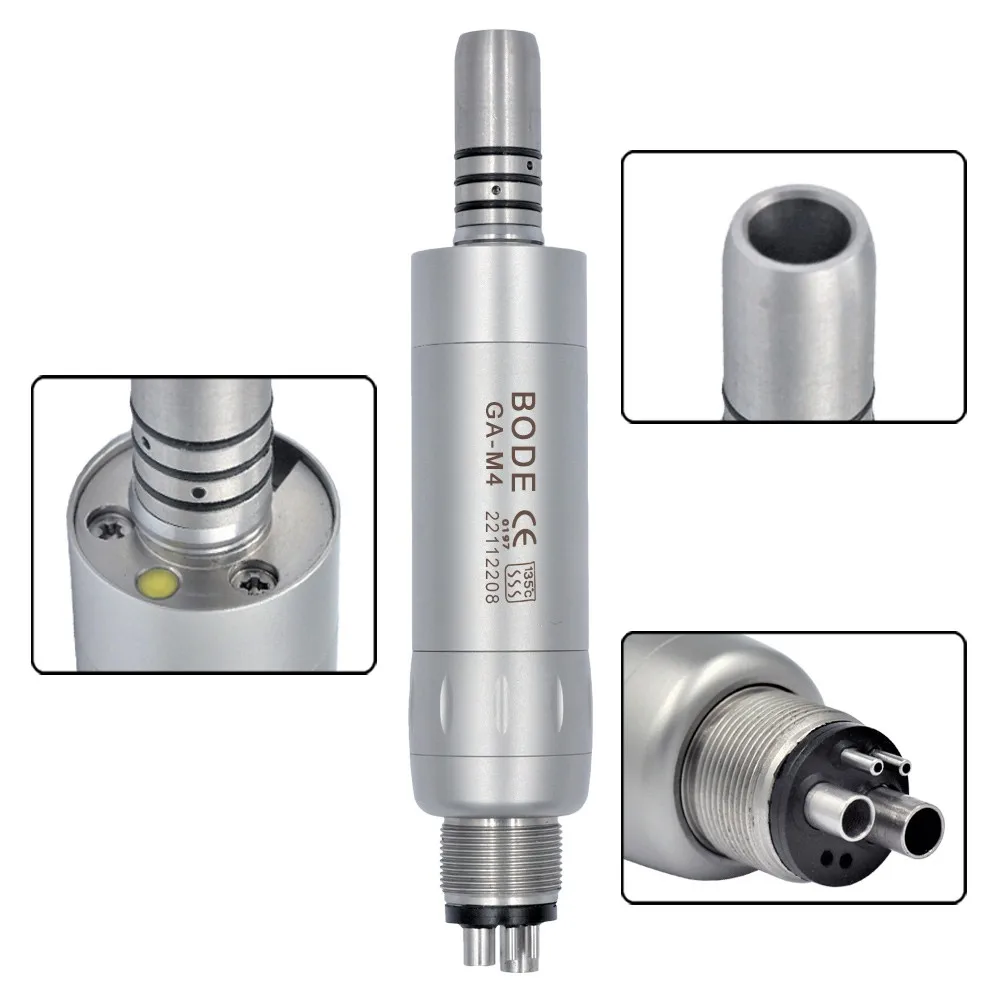 Dental Air Motor 4Hole M4 for LED Fibre Optic Contra Angle Handpiece 1:5 X95L 1:1 X25L Straight Nose X65L