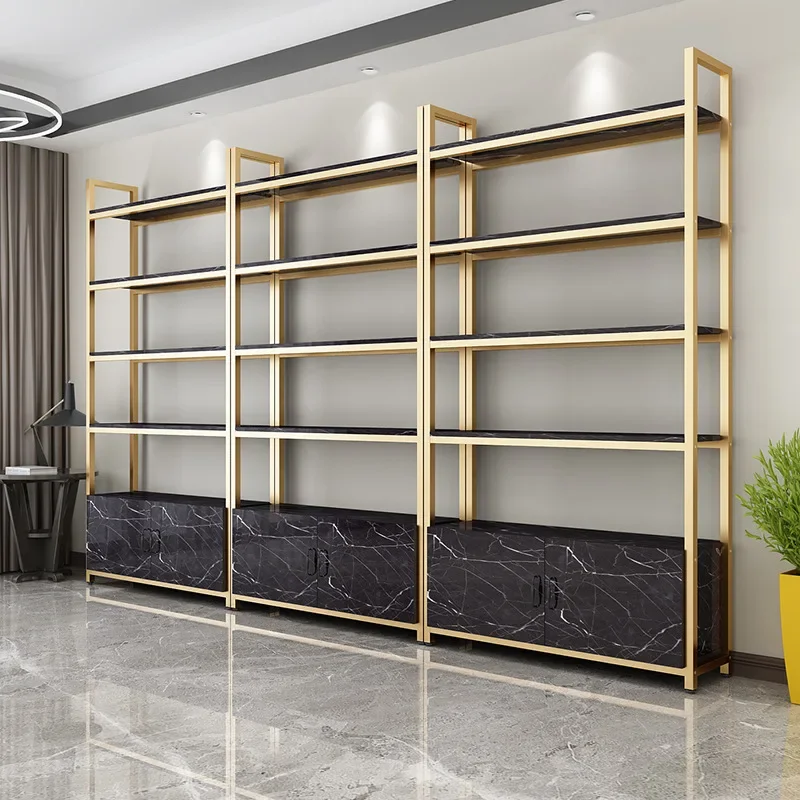 Shelf Display Cabinet Imitation Marble Panel Maternal and Infant Container Display Cabinet Product Display Rack Supermarket