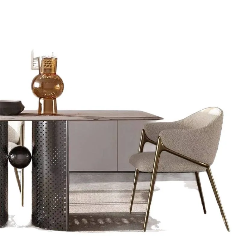 

Light luxury chair, lamb wool casual armchair